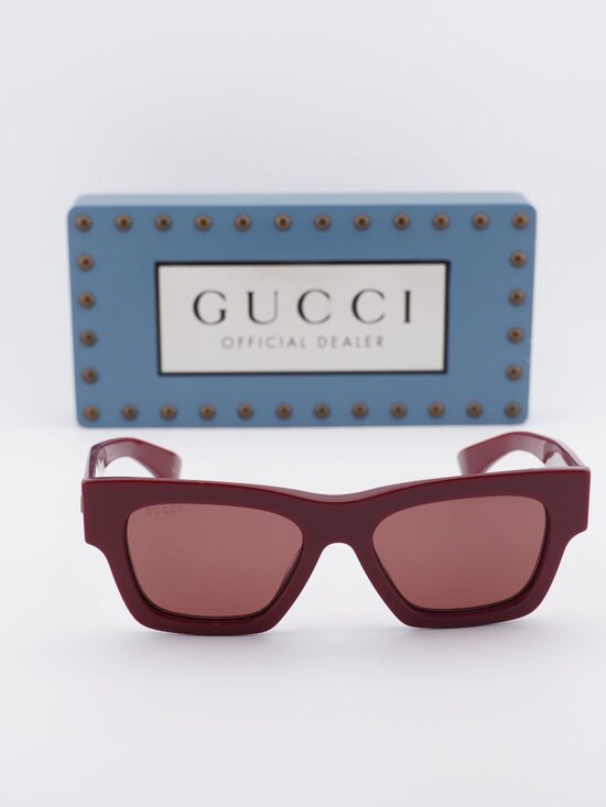 Gucci GG1835S 003 Square Sunglasses - Shiny Burgundy\\Burgundy main image 8